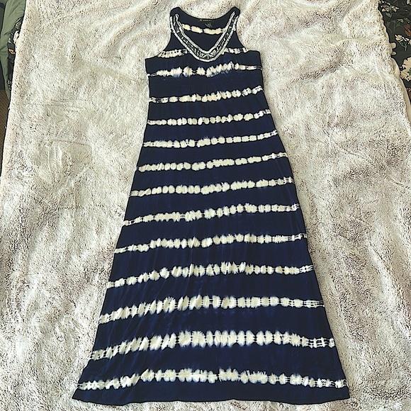 INC International Concepts Dresses & Skirts - INC navy and white embellished maxi